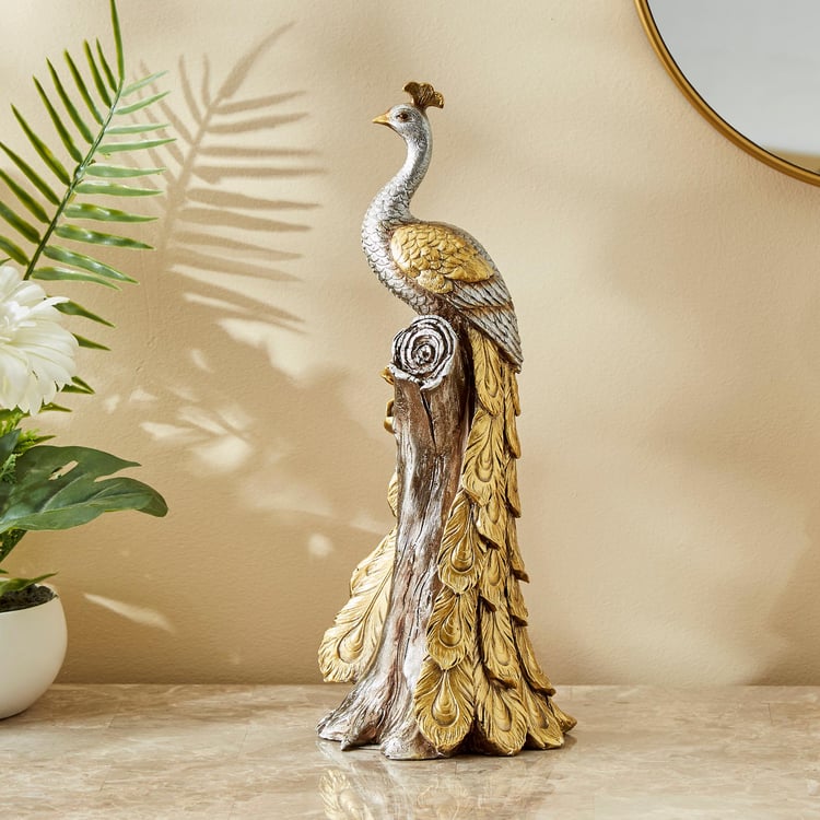 Corsica Mayur Polyresin Standing Peacock Figurine