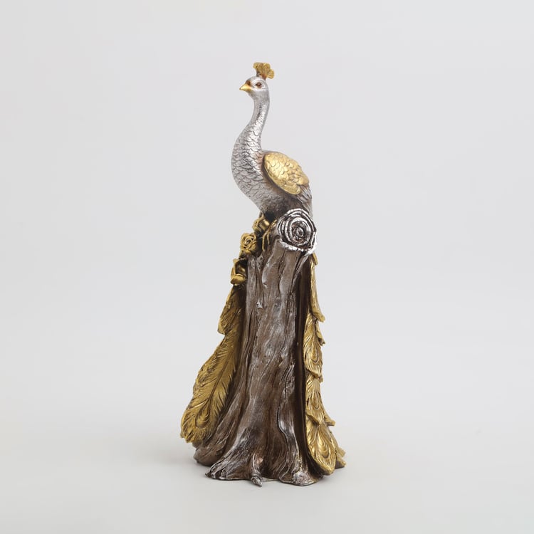 Corsica Mayur Polyresin Standing Peacock Figurine