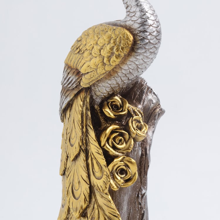 Corsica Mayur Polyresin Standing Peacock Figurine