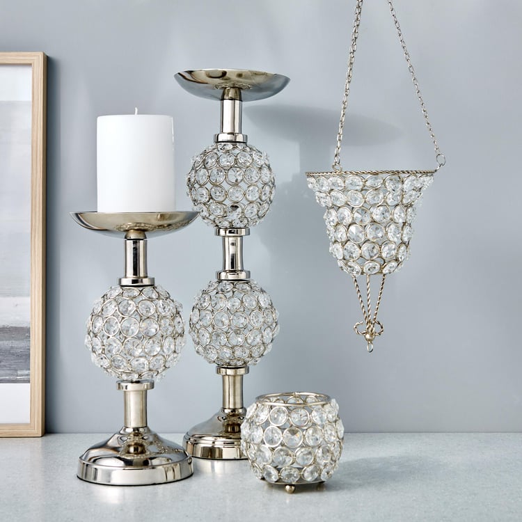 Corsica Tasta Iron and Crystal Hanging Votive Holder