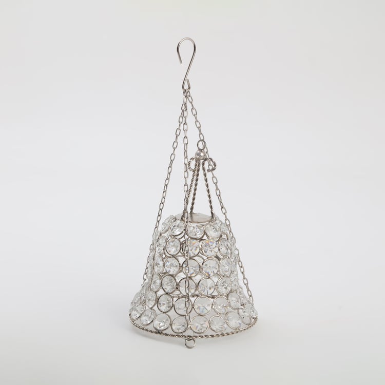 Corsica Tasta Iron and Crystal Hanging Votive Holder