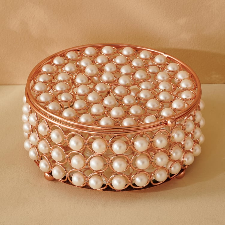 Corsica Tasta Iron Pearl Embellished Jewellery Box