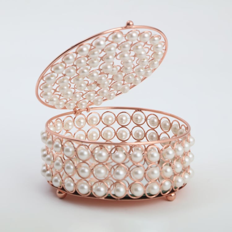 Corsica Tasta Iron Pearl Embellished Jewellery Box