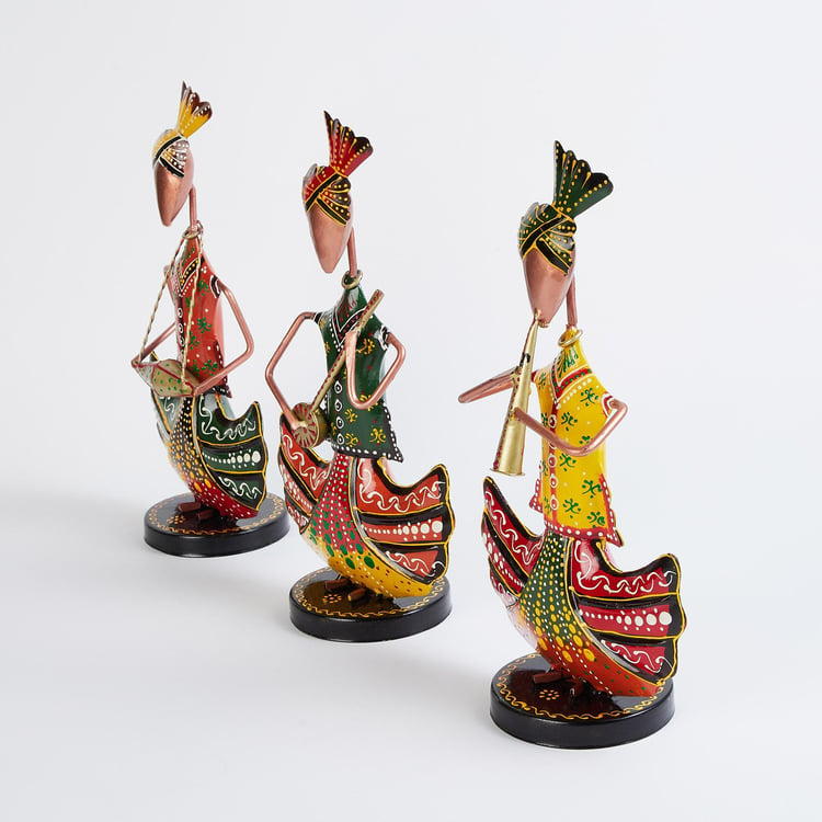 Corsica Mystic India Set of 3 Metal Printed Rajasthani Musician Figurines