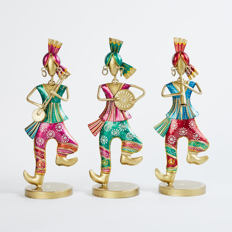 Corsica Mystic India Set of 3 Metal Dancing Musician Figurines