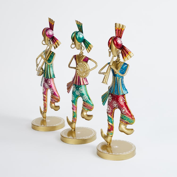 Corsica Mystic India Set of 3 Metal Dancing Musician Figurines