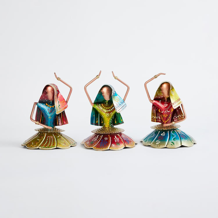 Corsica Mystic India Set of 3 Wrought Iron Kalbeliya Dolls