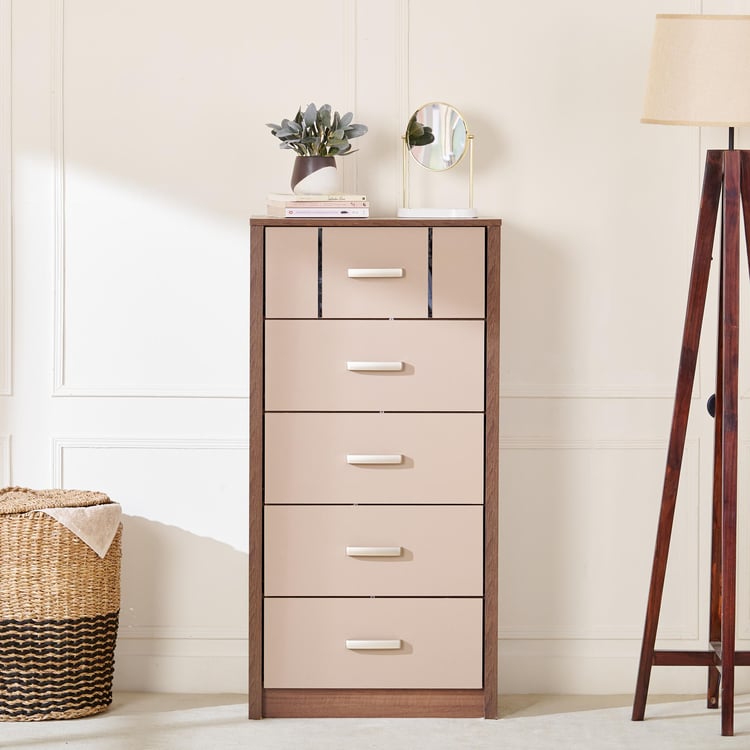 Leon Chest of 5 Drawers - Brown