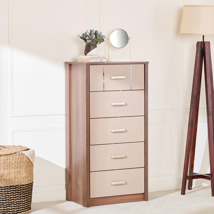 Leon Chest of 5 Drawers - Brown