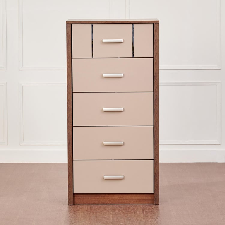 Leon Chest of 5 Drawers - Brown