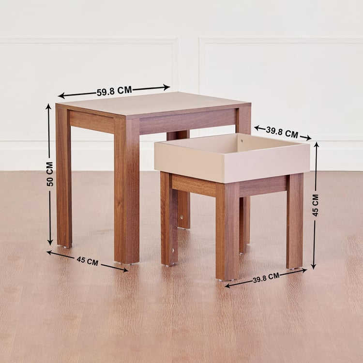 Leon Nest of 2 Tables - Brown