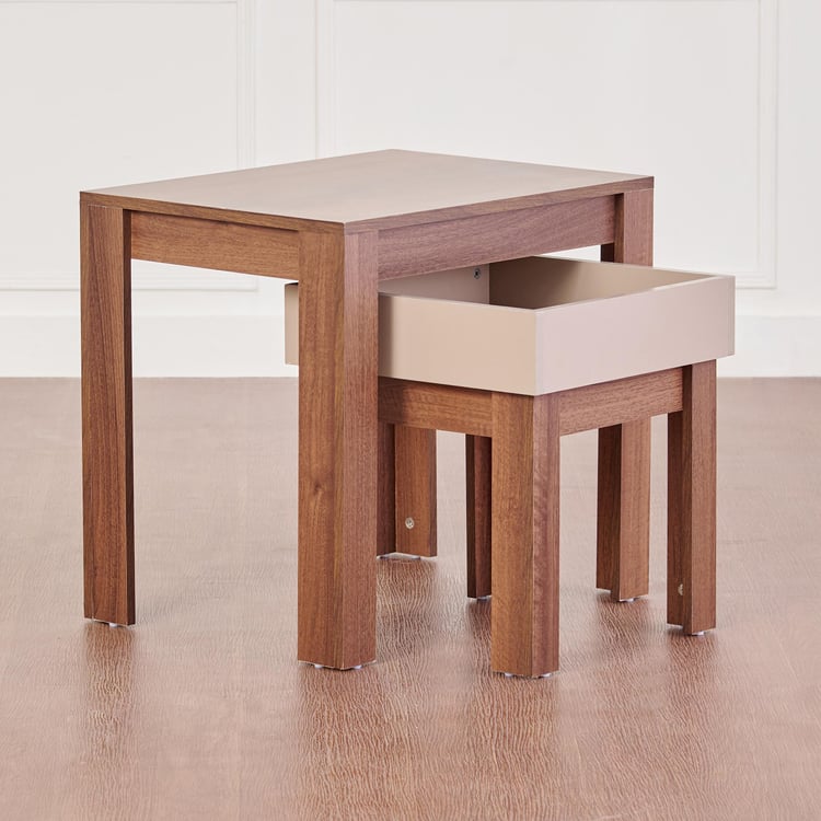 Leon Nest of 2 Tables - Brown