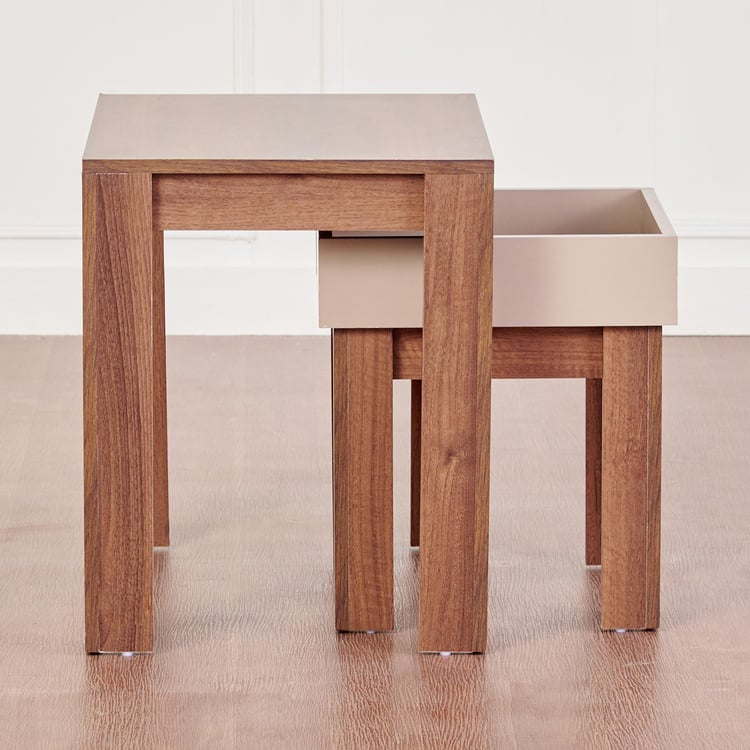 Leon Nest of 2 Tables - Brown