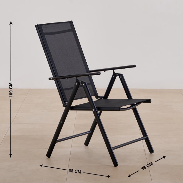 Highland Fabric Folding Easy Chair - Black