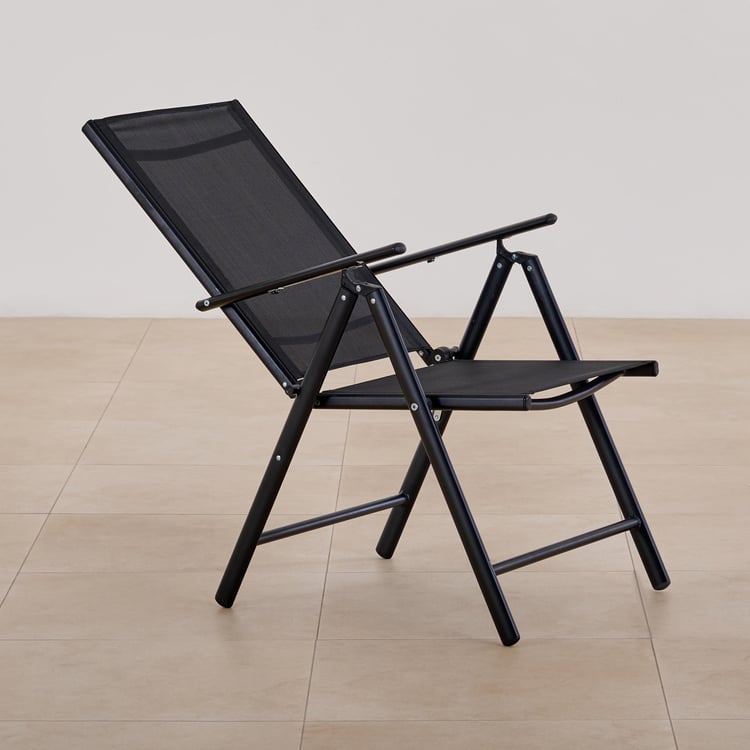 Highland Fabric Folding Easy Chair - Black