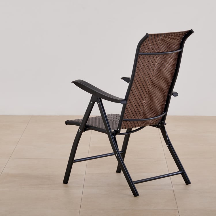 Hillock Rattan Folding Easy Chair - Brown