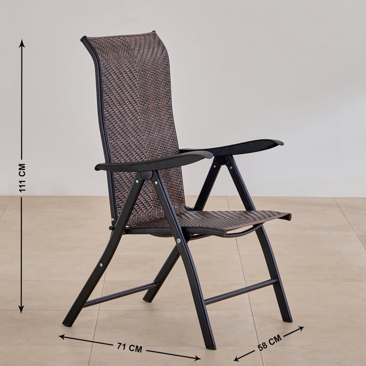 Hillock Rattan Folding Easy Chair - Brown