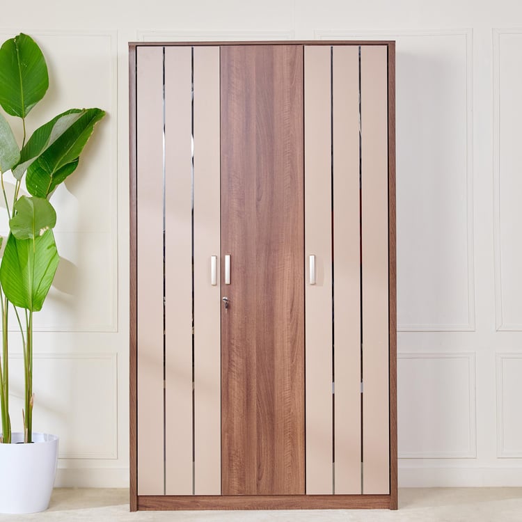 Leon 3-Door Wardrobe - Brown