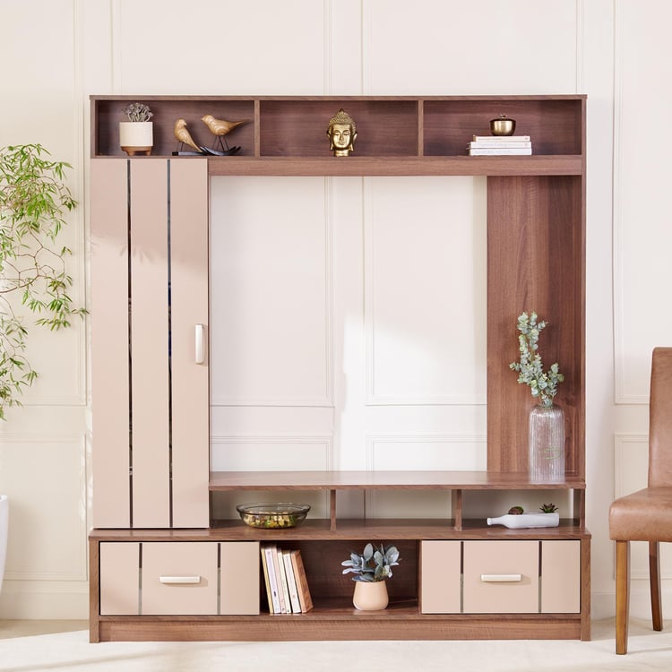 Leon Entertainment Wall Unit - Brown