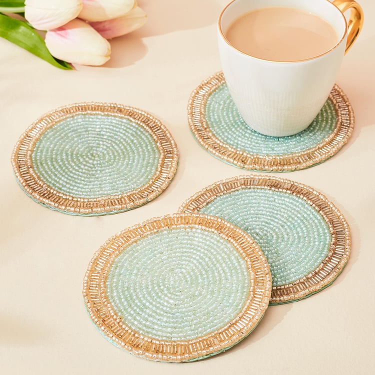 Hello Spring Set of 4 Glass Beaded Coasters
