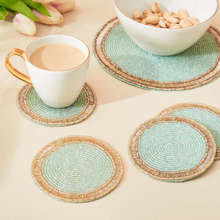 Hello Spring Set of 4 Glass Beaded Coasters