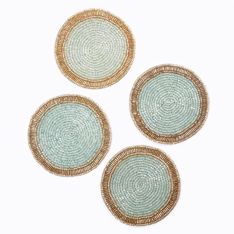 Hello Spring Set of 4 Glass Beaded Coasters