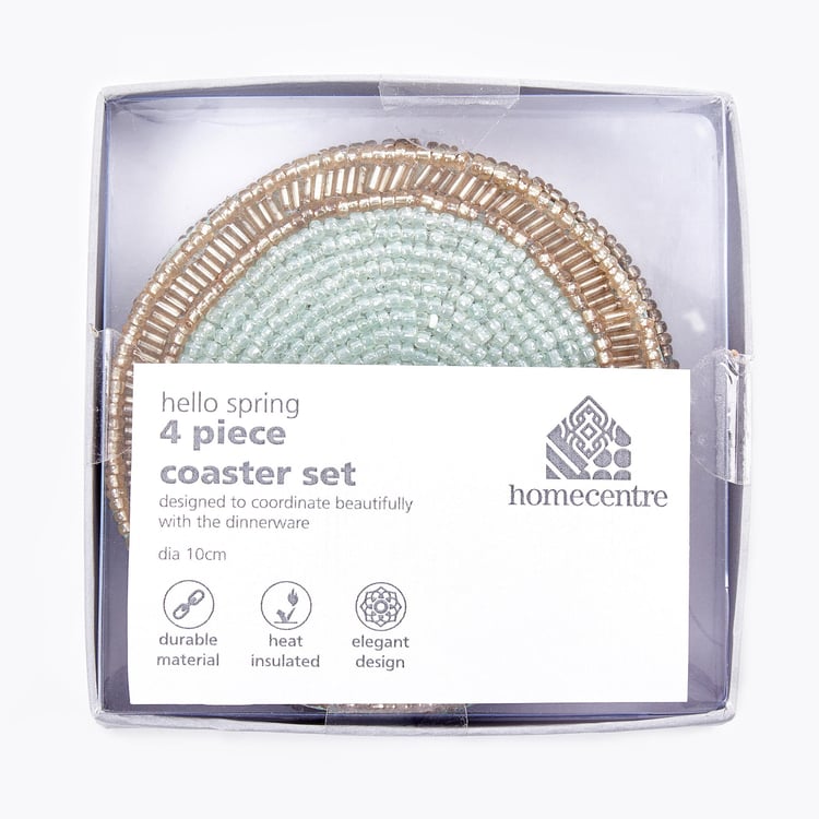Hello Spring Set of 4 Glass Beaded Coasters