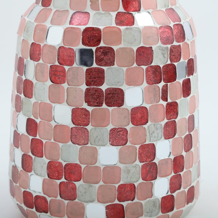 Corsica Glass Mosaic Patterned Hurricane Candle Holder