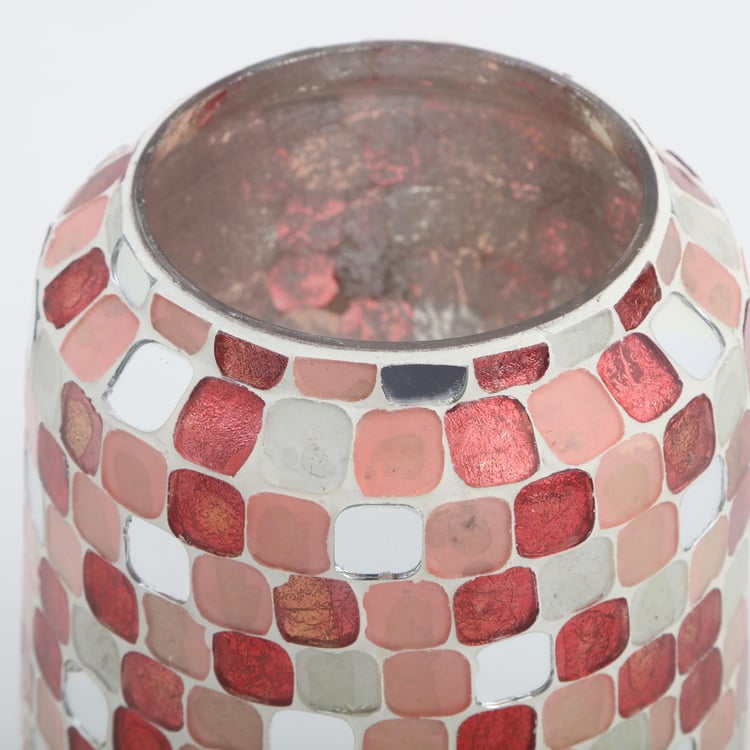 Corsica Glass Mosaic Patterned Hurricane Candle Holder