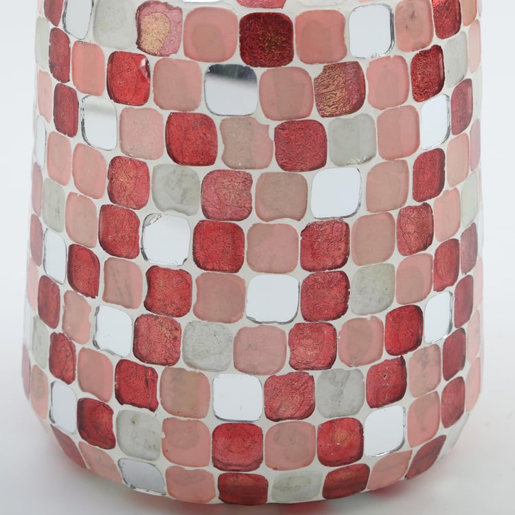 Corsica Glass Mosaic Patterned Hurricane Candle Holder