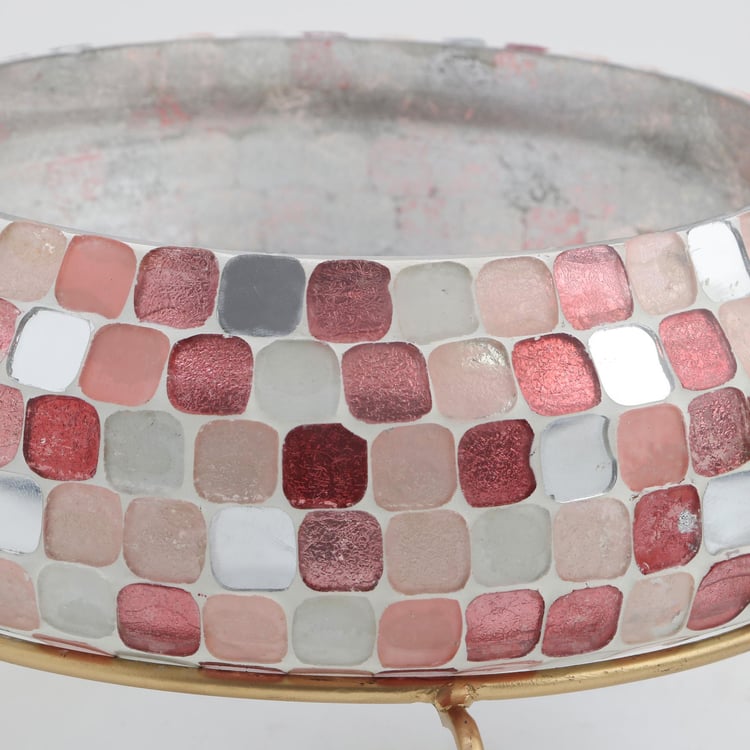 Corsica Glass Mosaic Patterned Potpourri Bowl with Metal Stand