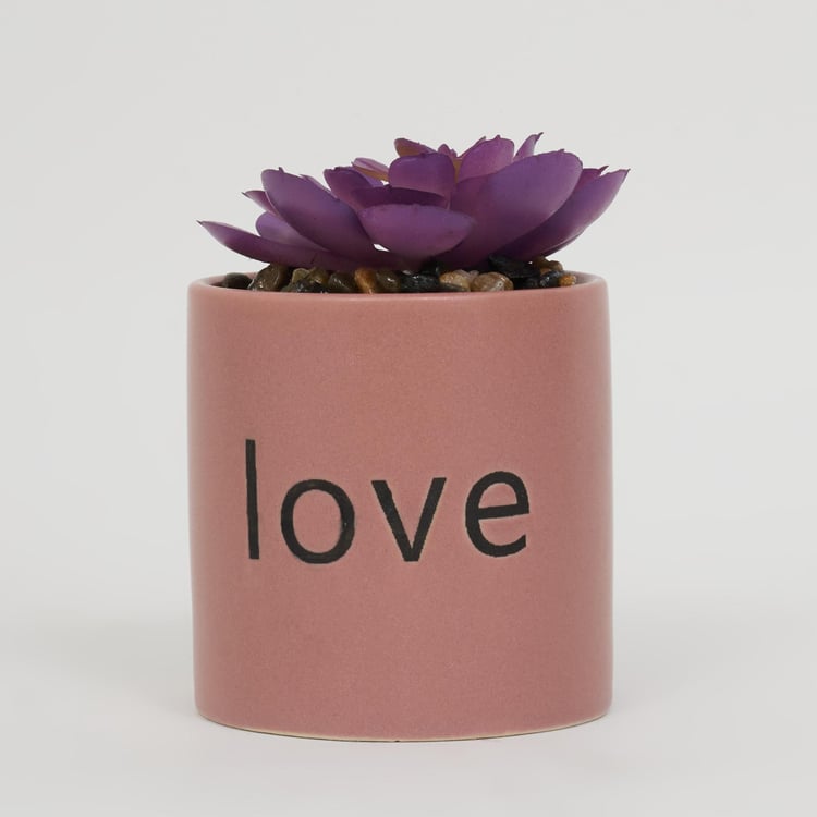 Garnet Garden Artificial Flower in Ceramic Planter