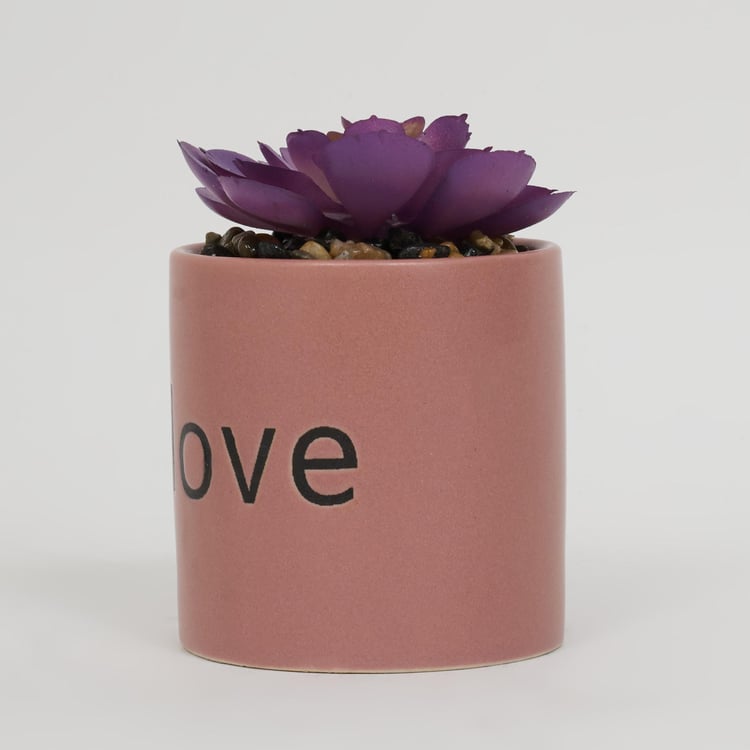 Garnet Garden Artificial Flower in Ceramic Planter