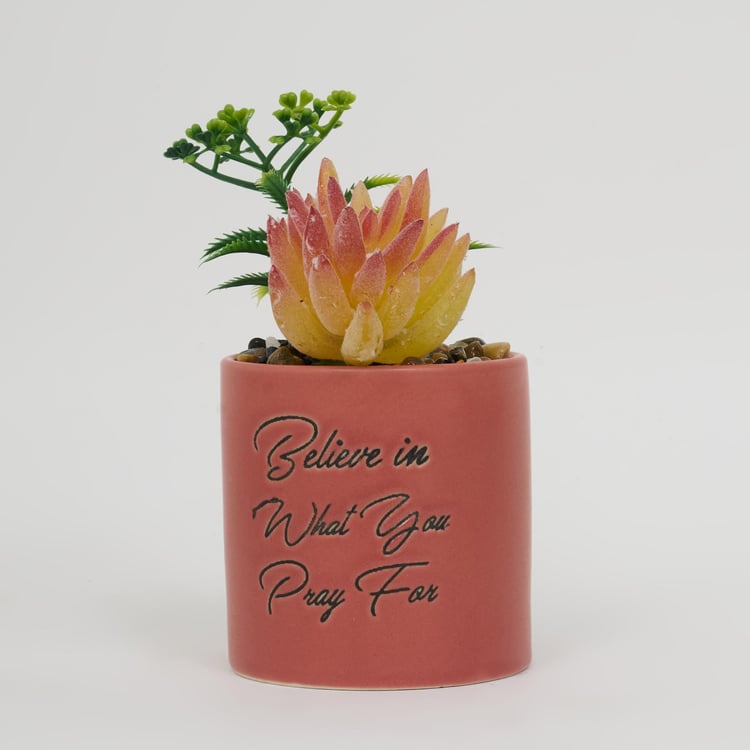 Garnet Garden Ceramic Quote Planter