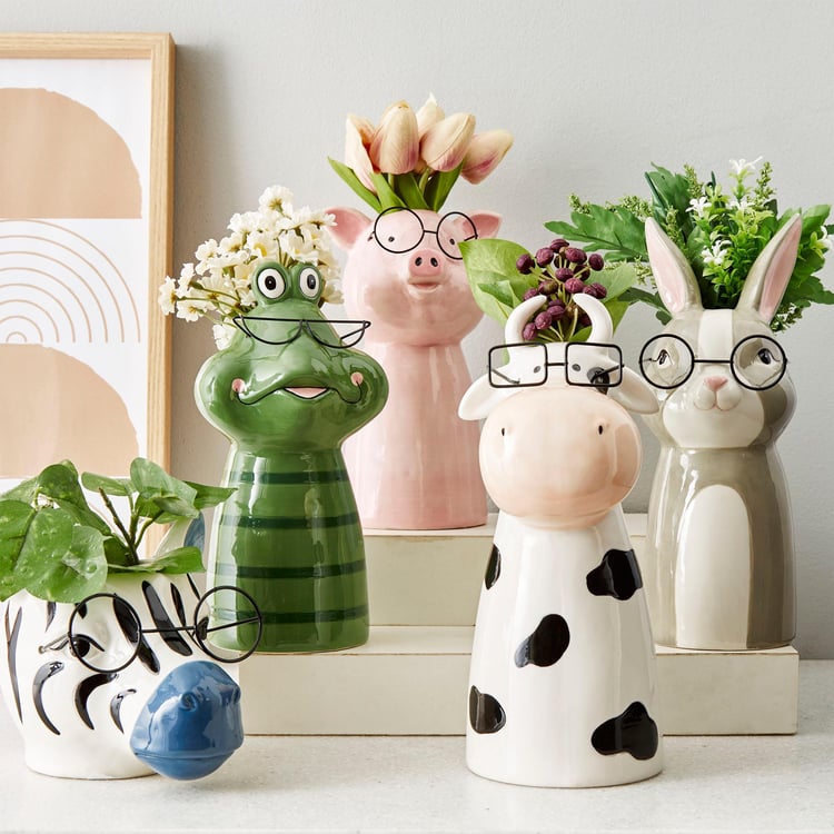 Gloria Ceramic Cow Planter