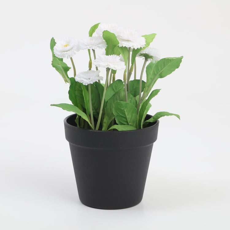 Garnet Garden Artificial Flowering Plant in Pot