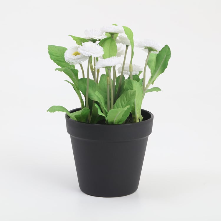 Garnet Garden Artificial Flowering Plant in Pot