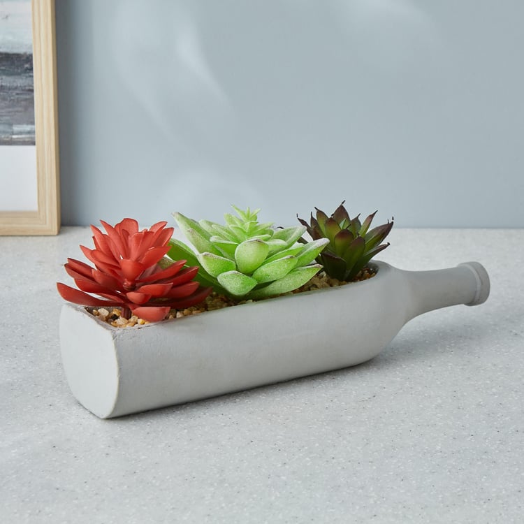 Gloria Artificial Succulent in Bottle Planter