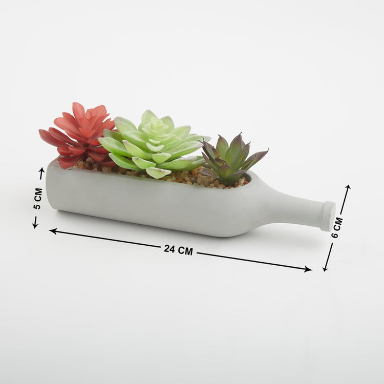 Gloria Artificial Succulent in Bottle Planter