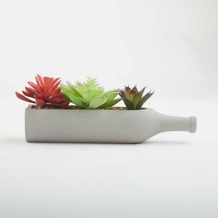 Gloria Artificial Succulent in Bottle Planter