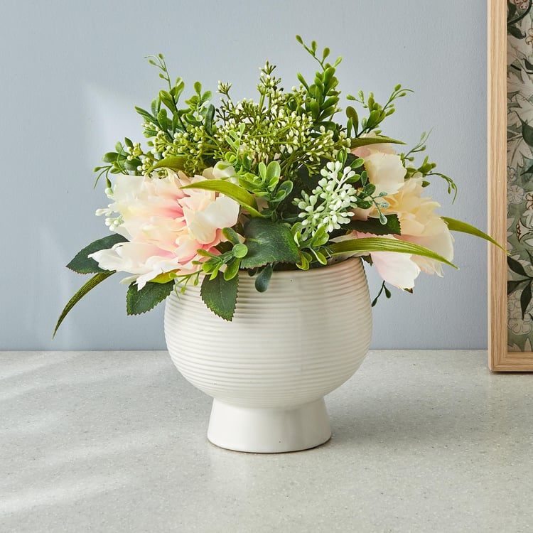 Gloria Artificial Gardenia Flowers in Ceramic Pot