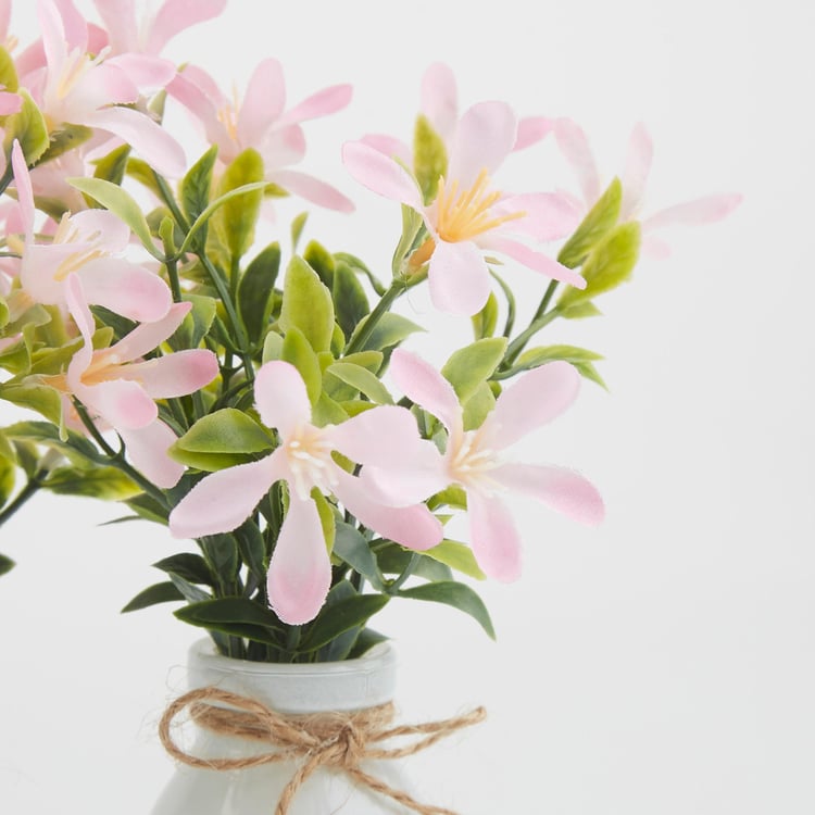 Gloria Set of 3 Artificial Gardenia Flowers in Glass Pots