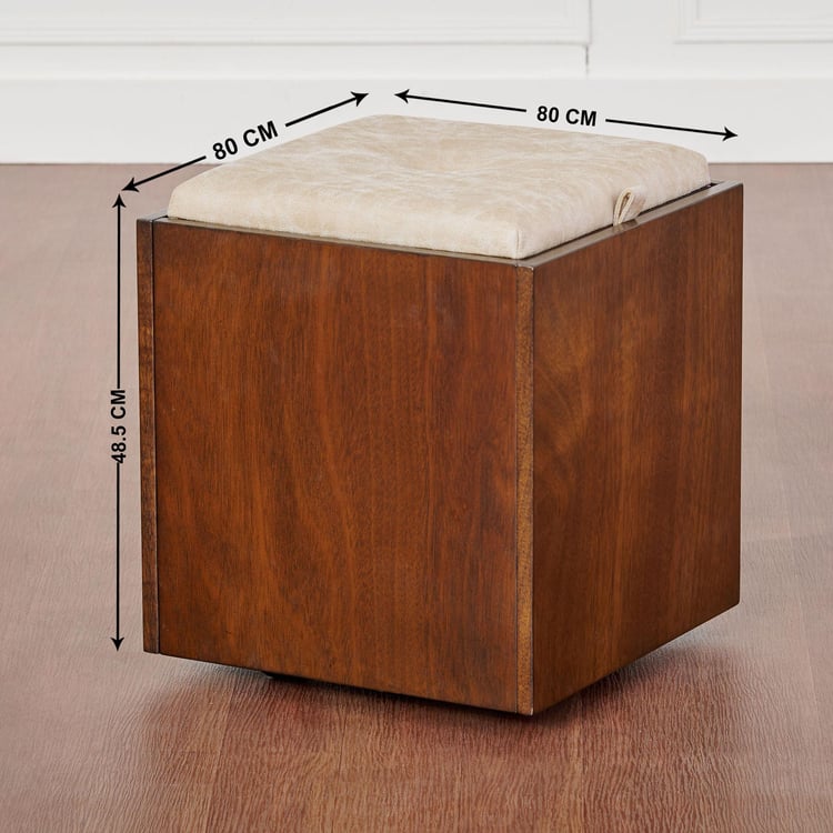 Harmony Sia Faux Marble Top Coffee Table with Storage Stools - Brown