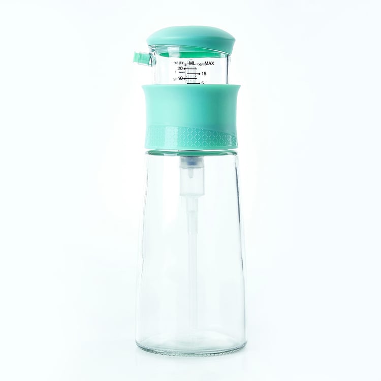 Pamolive Glass Oil Bottle with Measuring Press