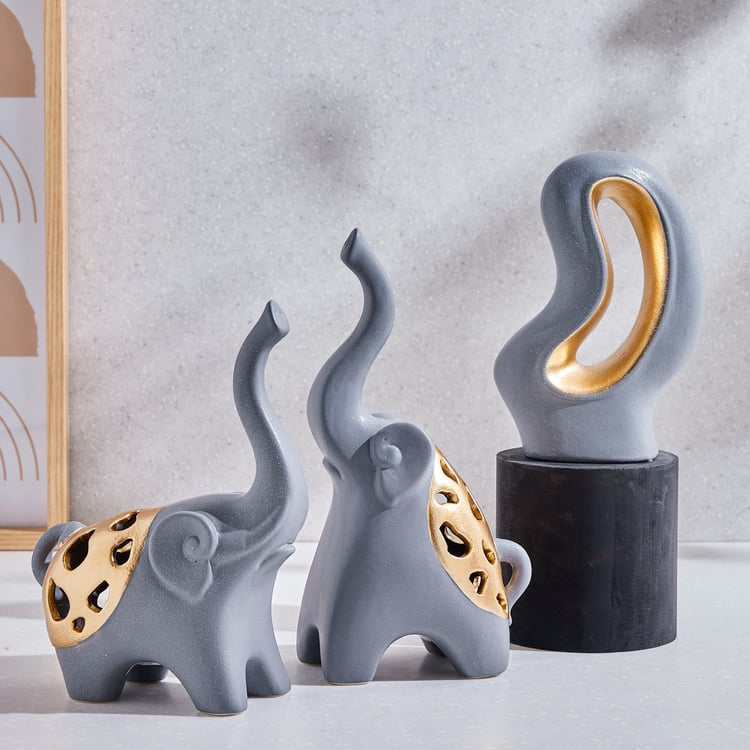 Marshmallow Ceramic Elephant Figurine