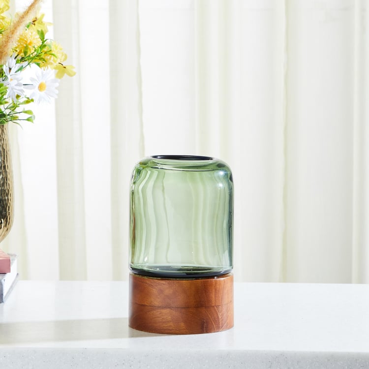 Fern Living Glass Hurricane Candle Holder