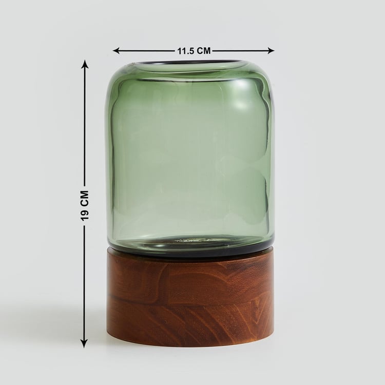 Fern Living Glass Hurricane Candle Holder