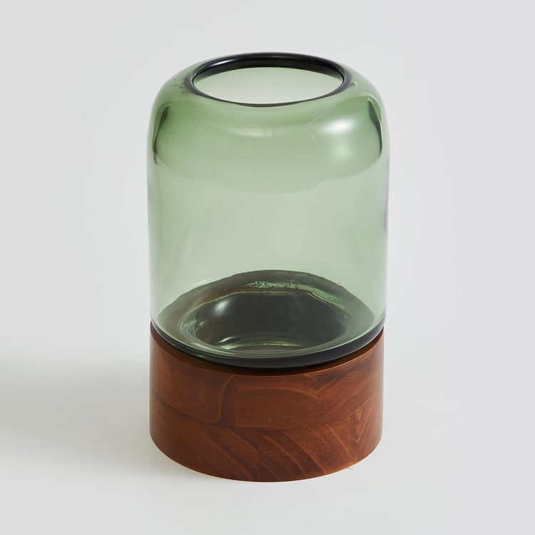 Fern Living Glass Hurricane Candle Holder