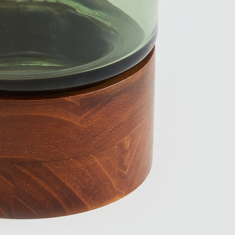 Fern Living Glass Hurricane Candle Holder