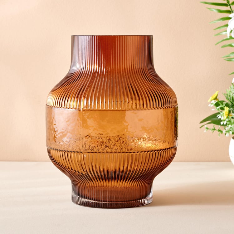 Splendid Dastkari Glass Ribbed Vase